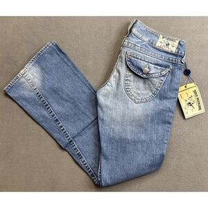 Vintage True Religion 'Joey' Miss Groovy Hippie Flare Jeans Women Size 30 USA